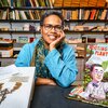 Janice Harrington with her book, "Rooting for Plants"